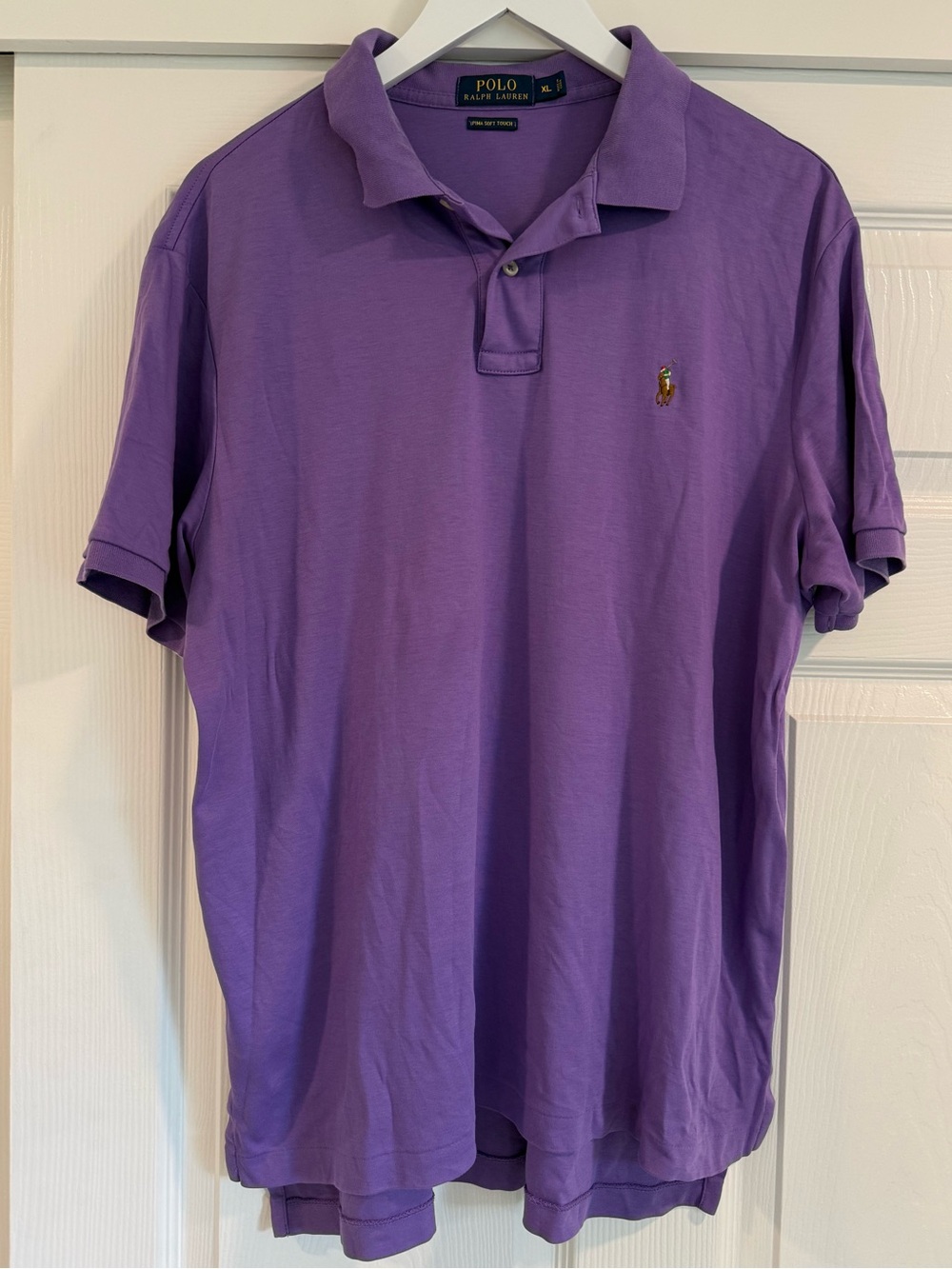 Polo by Ralph Lauren Men’s Purple Polo Pima Cotton Soft Mini Pony Logo Shirt